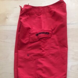 Quicksilver‎ red mens swimsuit trunk size 30 used